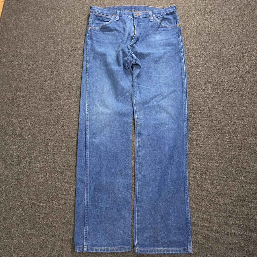 Vtg Wrangler Cowboy Cut Jeans Mens 34x34 Blue 13MWZPW Original Fit Straight Leg